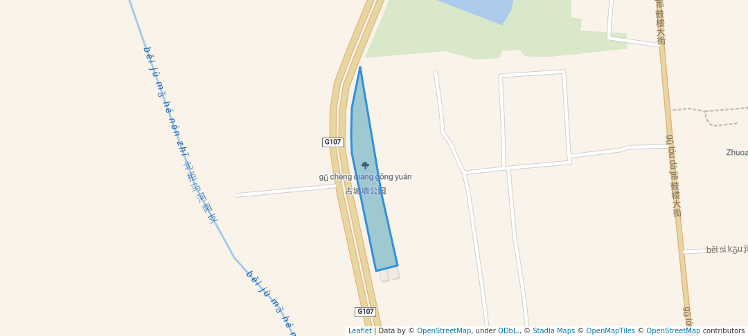 walking in 古城墙公园 map in Bao Ding Shi