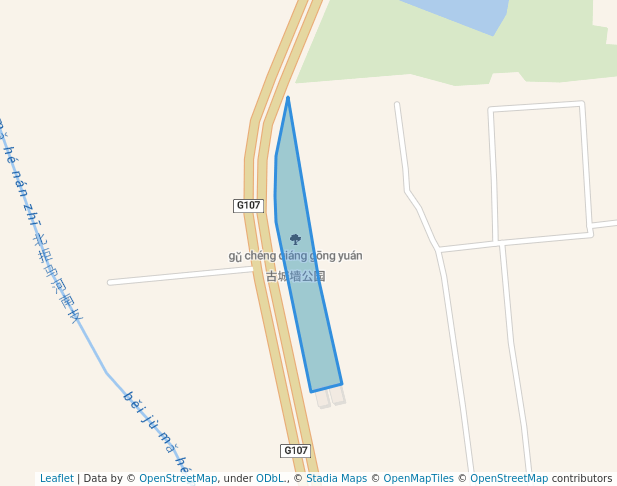 walking in 古城墙公园 map in Bao Ding Shi