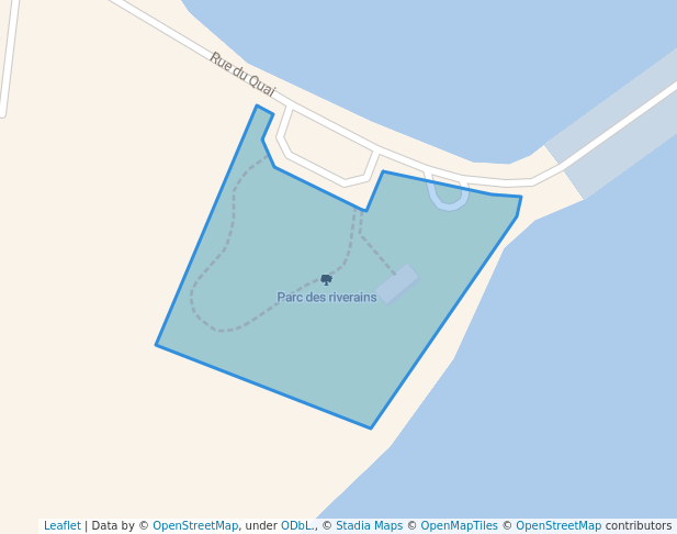walking in Parc des riverains map in Petite-Rivière-Saint-François