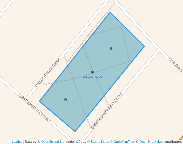 walking in Huayna Cápac map in Arequipa