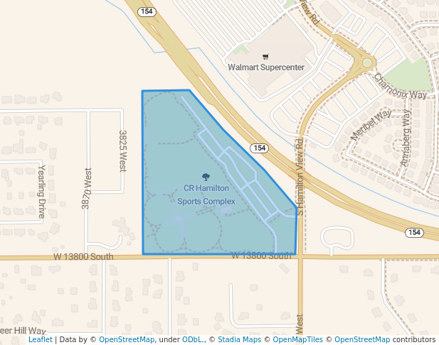 walking in CR Hamilton Sports Complex map in Riverton