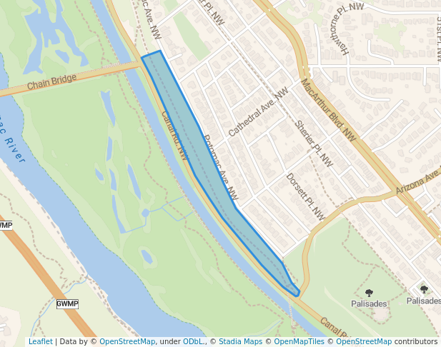 Clara Barton Parkway, Maryland