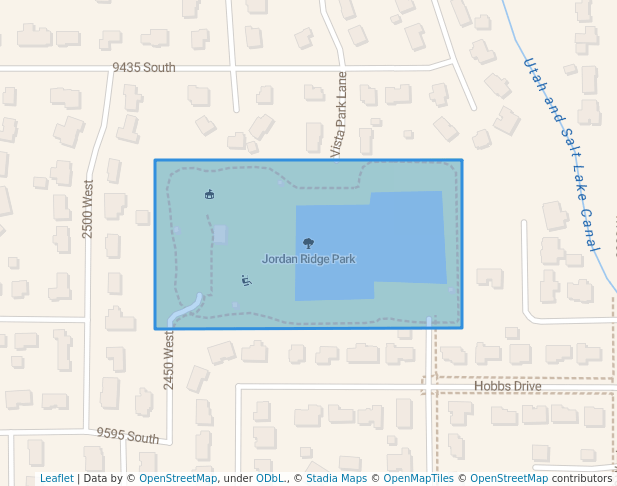 walking in Jordan Ridge Park map in South Jordan
