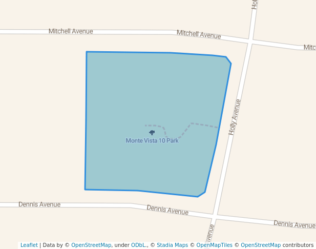 walking in Monte Vista 10 Park map in Clovis