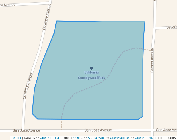 walking in California Countrywood Park map in Clovis