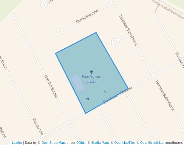 walking in Parc Rejean-Boisvenu map in Les Coteaux