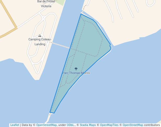 walking in Parc Thomas-Monro map in Les Coteaux