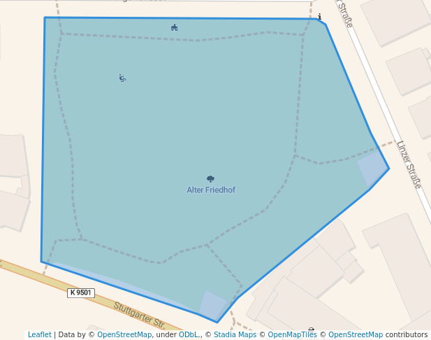 walking in Alter Friedhof map in Stuttgart