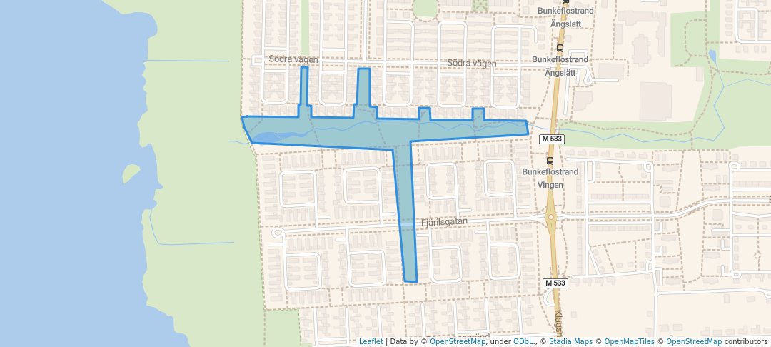 walking in Fjärilsparken map in Bunkeflostrand