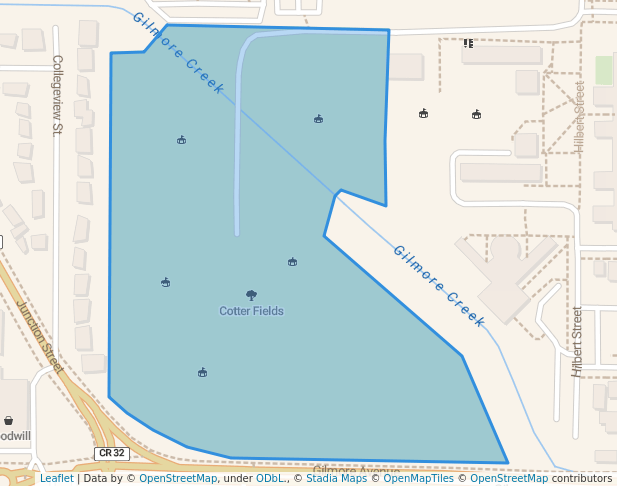 walking in Cotter Fields map in Winona