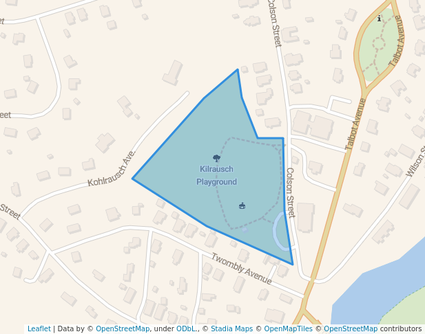 walking in Kilrausch Playground map in Billerica