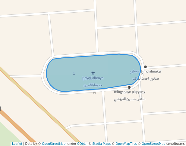 walking in حديقة الأمين map in Baghdad