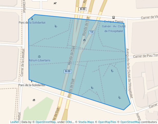 walking in Parc de la Solidaritat map in Esplugues de Llobregat