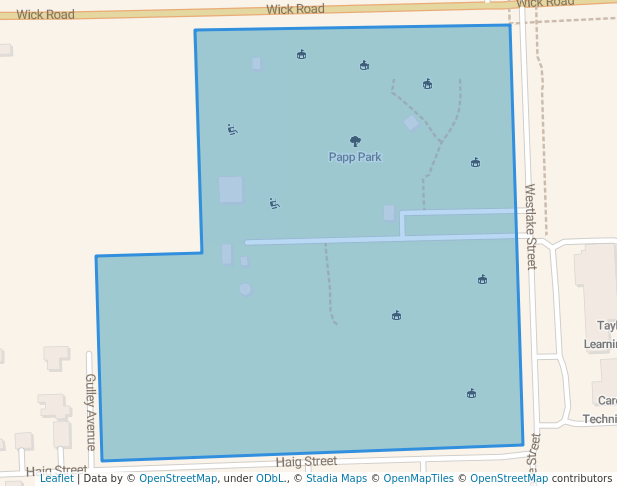walking in Papp Park map in Taylor