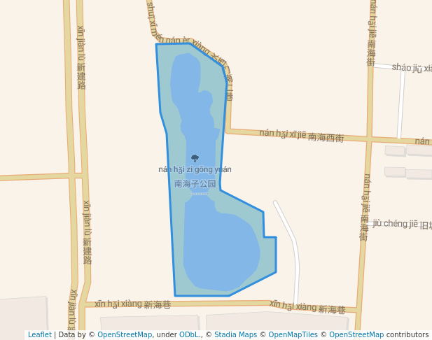 walking in 南海子公园 map in Tai Yuan Shi