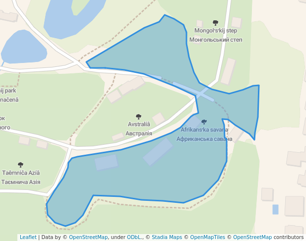 walking in Африканська савана map in Rivne