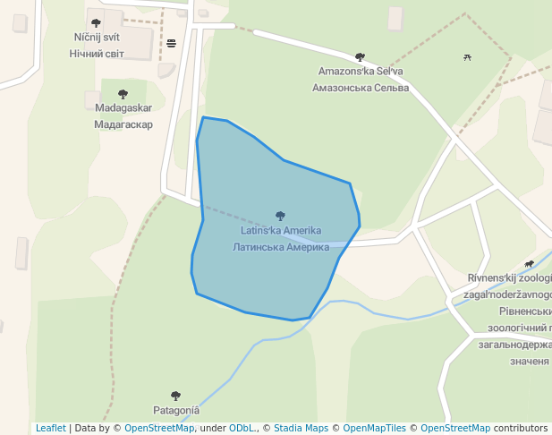 walking in Латинська Америка map in Rivne
