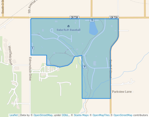 walking in Edmundson Park map in Oskaloosa