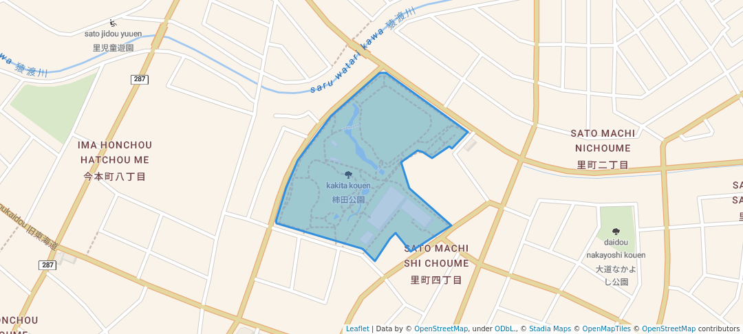 walking in 柿田公園 map in Anjo