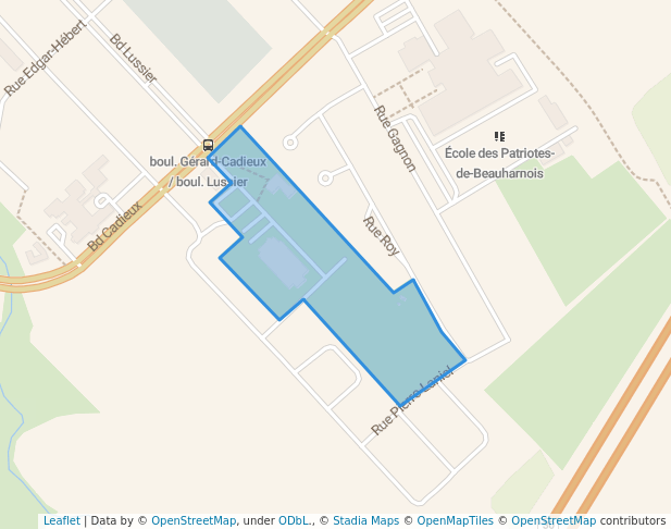 walking in Parc Bissonnette map in Beauharnois