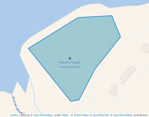 walking in Pltsutinu Tugavik Community Park map in Pangnirtung