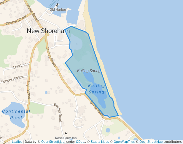 walking in Boiling Spring map in New Shoreham