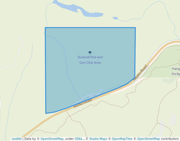 walking in Quesnel Rod and Gun Club Area map in Quesnel
