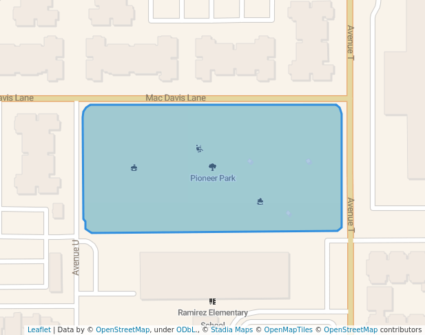 walking in Pioneer Park map in Lubbock