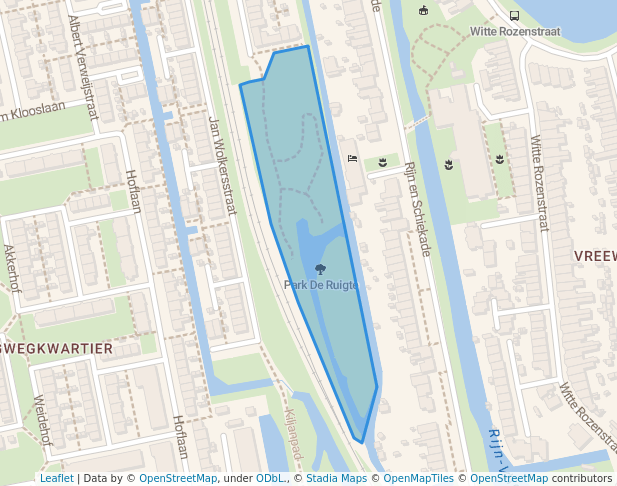 walking in Park De Ruigte map in Leiden
