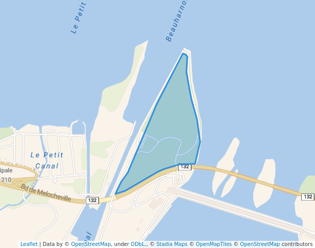 walking in Parc des Écluses map in Beauharnois