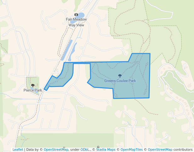 walking in Greens Coulee Park map in Onalaska