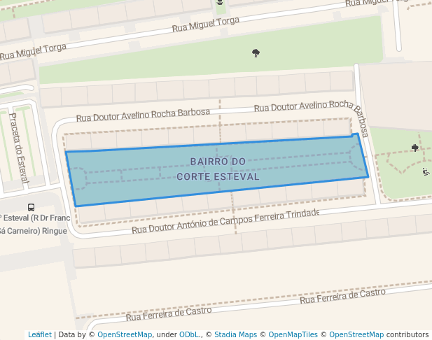 walking in Alameda do Esteval map in Montijo