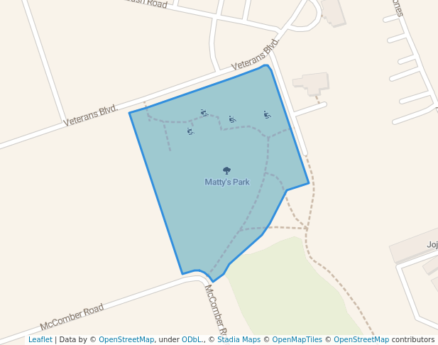 walking in Parc Matty's map in Kahnawake