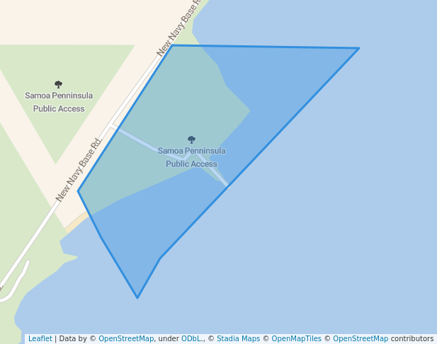 walking in Samoa Penninsula Public Access map in Samoa