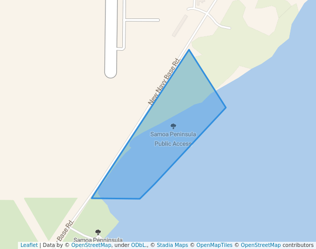 walking in Samoa Peninsula Public Access map in Eureka