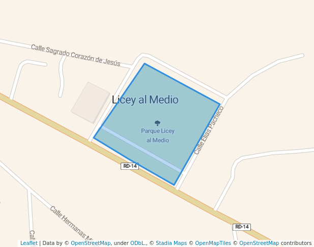 walking in Parque Licey al Medio map in Licey al Medio