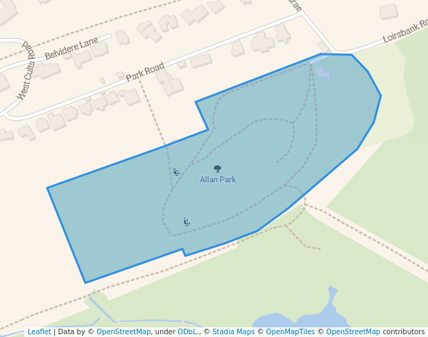 walking in Allan Park map in Cults