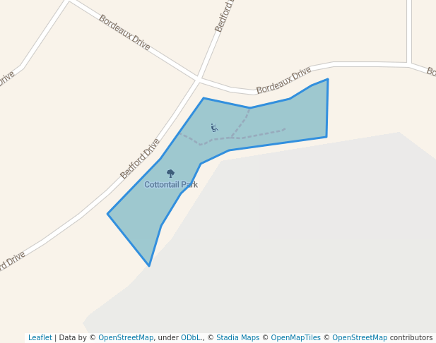 walking in Cottontail Park map in Huntley