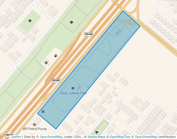 walking in Silver Jubilee Park map in Gurugram