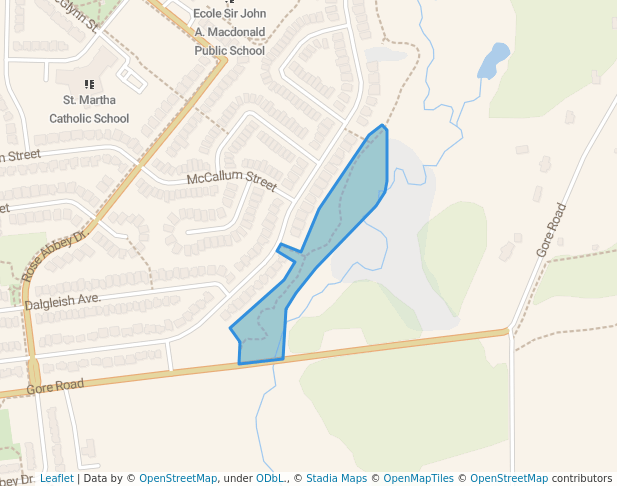 walking in Butternut Creek Park map in Kingston