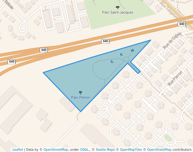 walking in Parc Perron map in Boisbriand