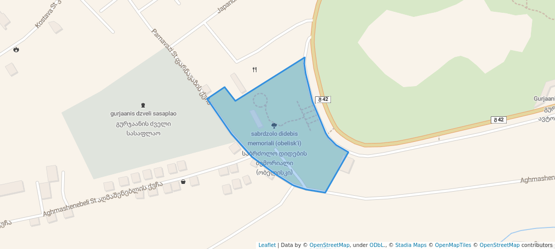 walking in საბრძოლო დიდების მემორიალი (ობელისკი) map in Gurjaani