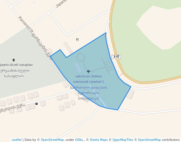 walking in საბრძოლო დიდების მემორიალი (ობელისკი) map in Gurjaani