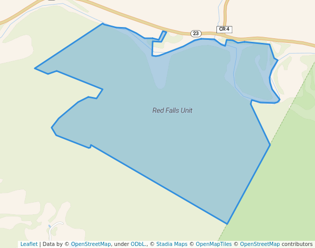 walking in Red Falls Unit map in Prattsville
