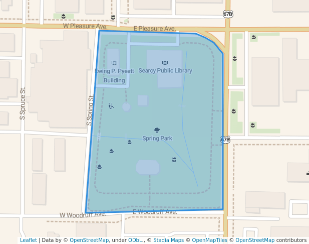 walking in Spring Park map in Searcy
