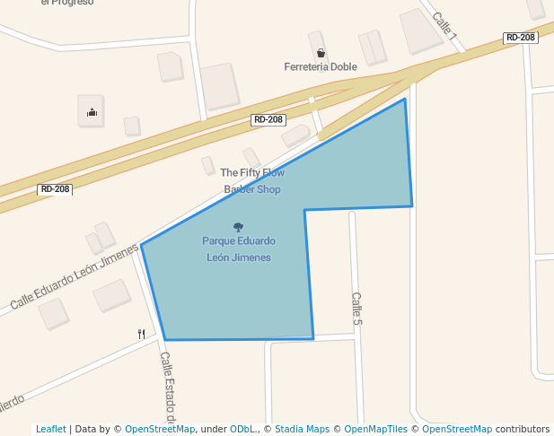 walking in Parque E Leon Jimenez map in Santiago De Los Caballeros