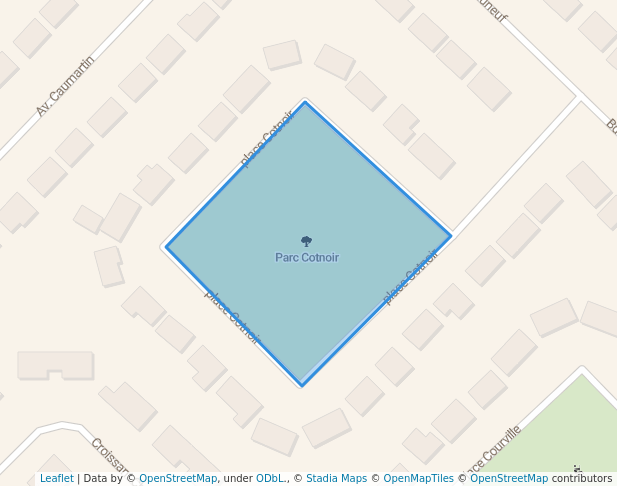 walking in Parc Cotnoir map in Boisbriand