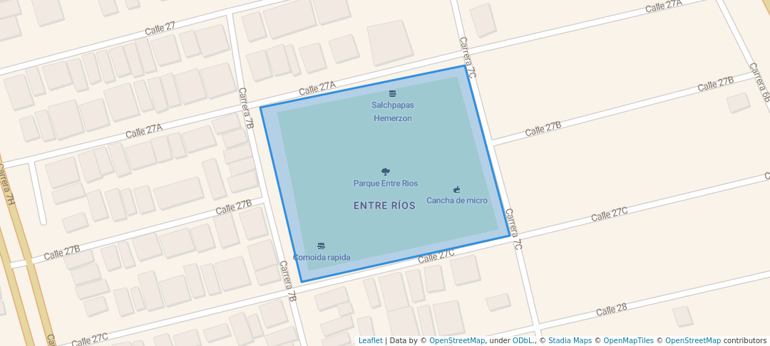 walking in Parque Entrerios map in Riohacha