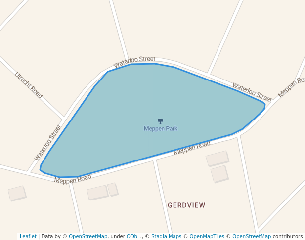 walking in Meppen Park map in Germiston