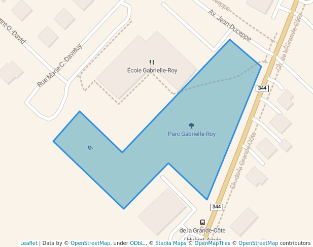 walking in Parc Gabrielle-Roy map in Boisbriand